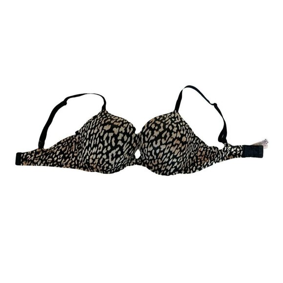 Victoria's Secret Women's Sz 36DD Push Up Padded Leopard Print Bra - Picture 5 of 9
